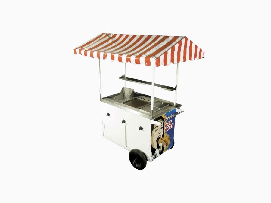 Carrito de Hot-Dog y Hamburguesas en Acero Inoxidable
